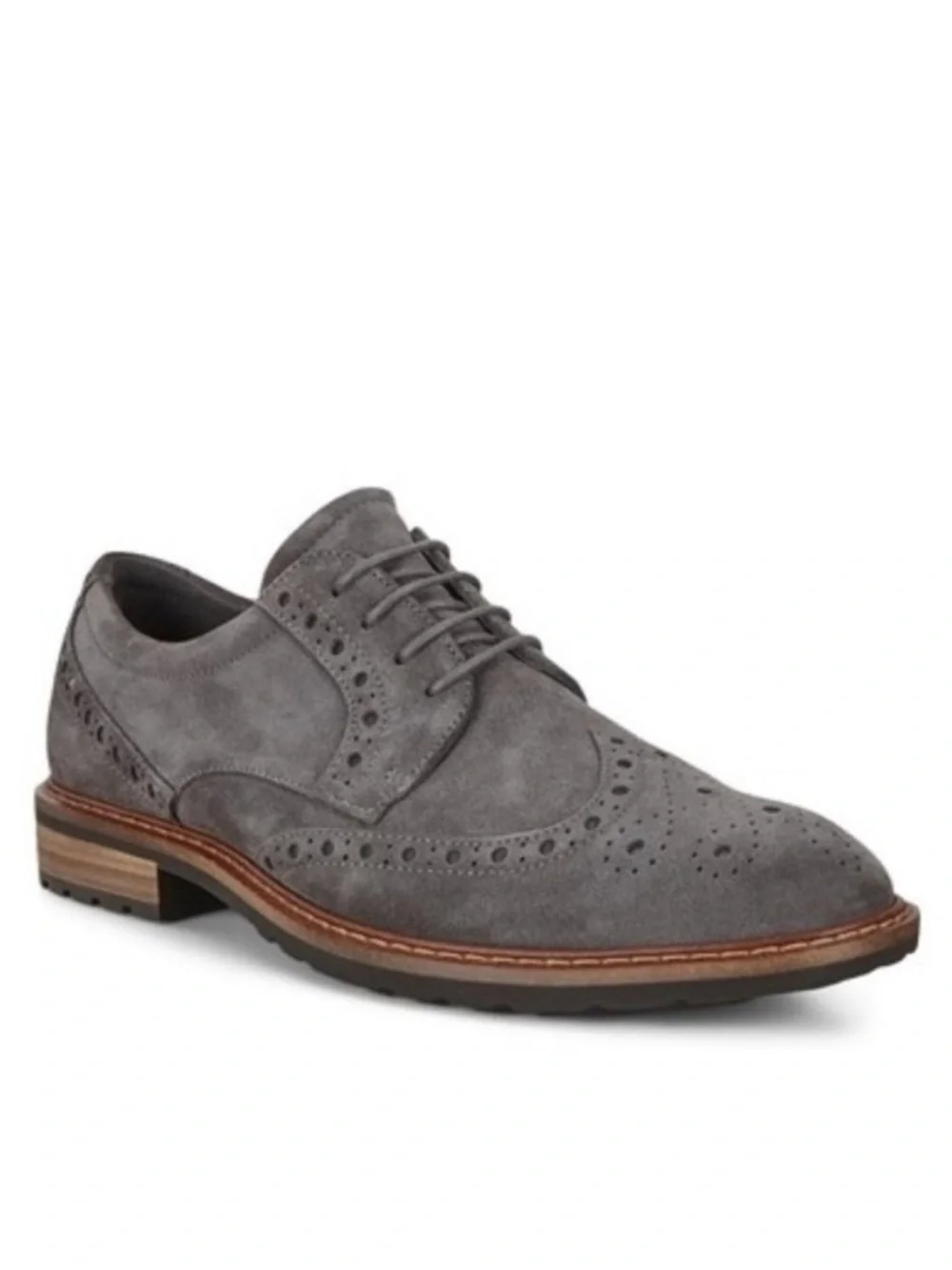 ECCO Mens Kenton Wing Tip Oxford charcoal grey black size 9 men’s